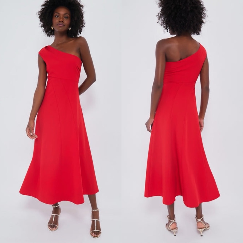 NWT Tuckernuck India Hicks Scarlet Carmen Dress One Shoulder Red